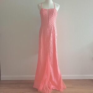 Y2K Silk Beaded Sequin Corset Fairy Prom Dress